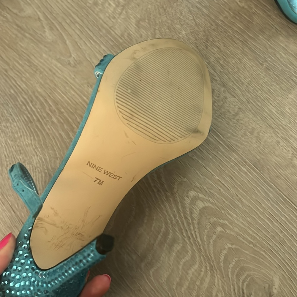 Nine West blue rhinestone sandals - Picture 2 of 2
